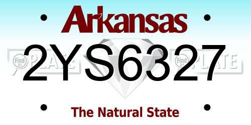 2YS6327 Arkansas License Plate