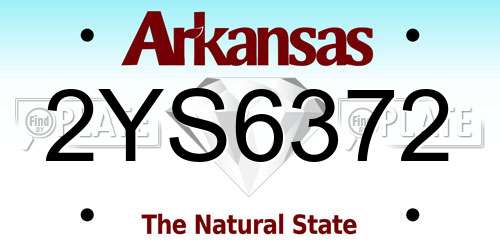 2YS6372 Arkansas License Plate