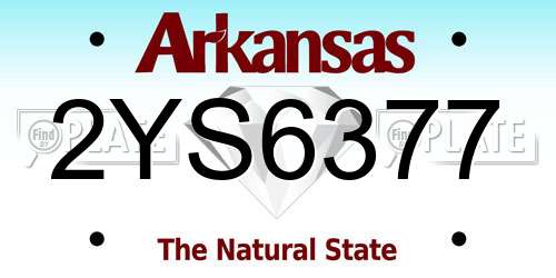 2YS6377 Arkansas License Plate