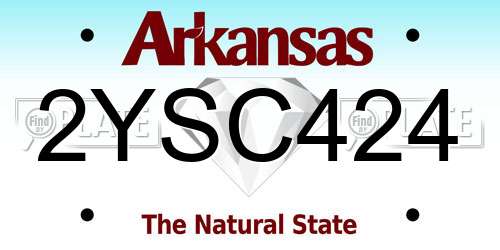 2YSC424 Arkansas License Plate