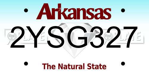 2YSG327 Arkansas License Plate