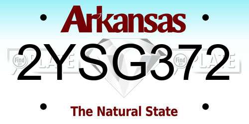 2YSG372 Arkansas License Plate