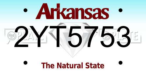 2YT5753 Arkansas License Plate
