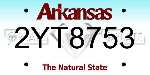 2YT8753 Arkansas License Plate