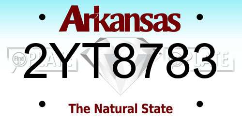 2YT8783 Arkansas License Plate