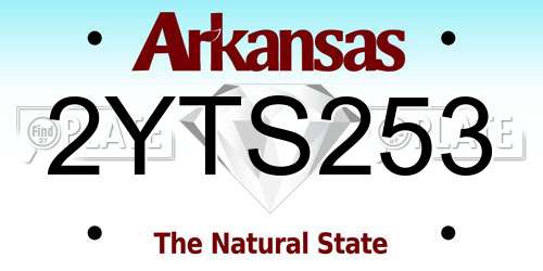 2YTS253 Arkansas License Plate