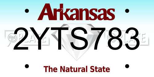 2YTS783 Arkansas License Plate