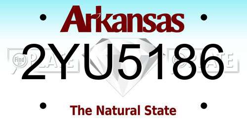 2YU5186 Arkansas License Plate