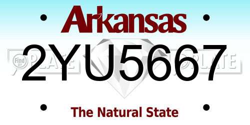2YU5667 Arkansas License Plate