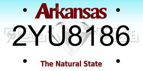 2YU8186 Arkansas License Plate