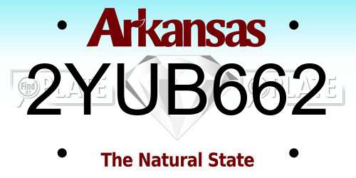 2YUB662 Arkansas License Plate
