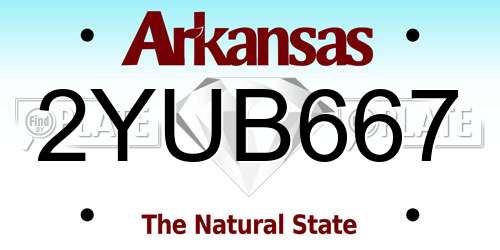 2YUB667 Arkansas License Plate