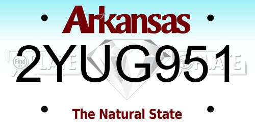 2YUG951 Arkansas License Plate