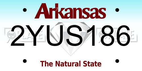 2YUS186 Arkansas License Plate