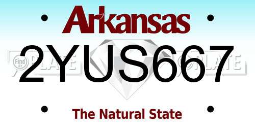 2YUS667 Arkansas License Plate