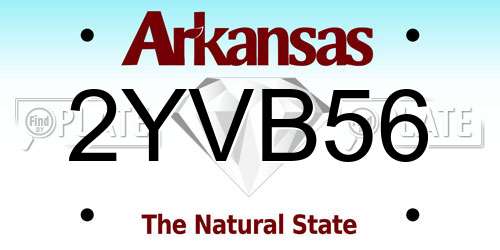 2YVB56 Arkansas License Plate