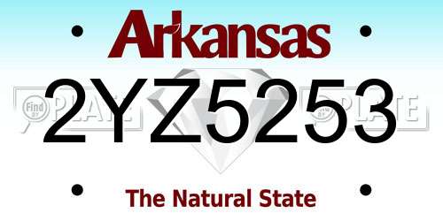 2YZ5253 Arkansas License Plate