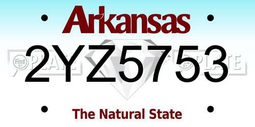2YZ5753 Arkansas License Plate