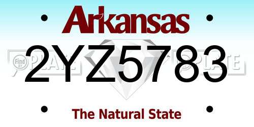 2YZ5783 Arkansas License Plate