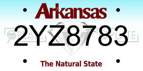 2YZ8783 Arkansas License Plate
