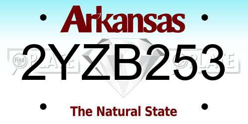 2YZB253 Arkansas License Plate