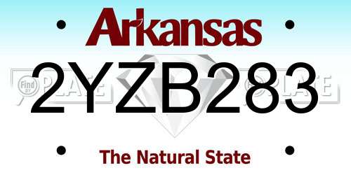 2YZB283 Arkansas License Plate