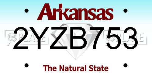 2YZB753 Arkansas License Plate
