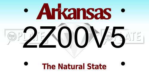 2Z00V5 Arkansas License Plate