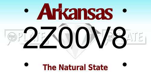 2Z00V8 Arkansas License Plate