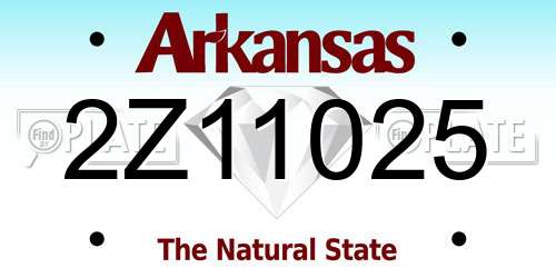2Z11025 Arkansas License Plate