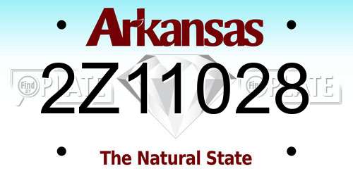 2Z11028 Arkansas License Plate