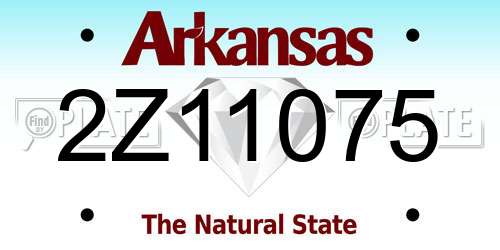 2Z11075 Arkansas License Plate