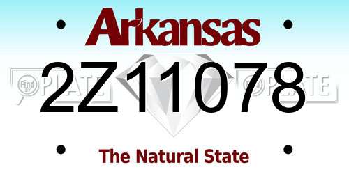 2Z11078 Arkansas License Plate
