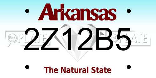 2Z12B5 Arkansas License Plate