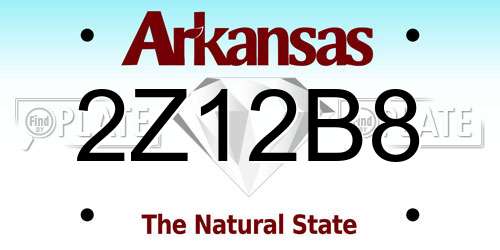 2Z12B8 Arkansas License Plate