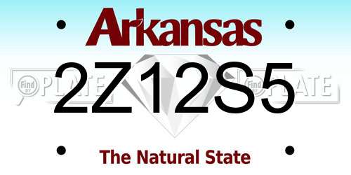2Z12S5 Arkansas License Plate