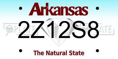 2Z12S8 Arkansas License Plate