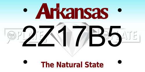 2Z17B5 Arkansas License Plate