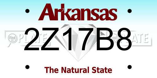 2Z17B8 Arkansas License Plate