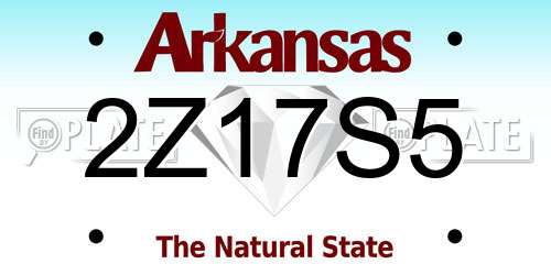 2Z17S5 Arkansas License Plate