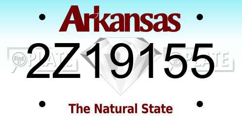 2Z19155 Arkansas License Plate