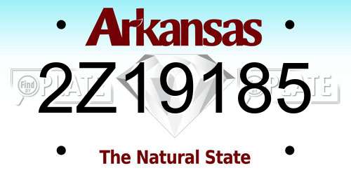 2Z19185 Arkansas License Plate