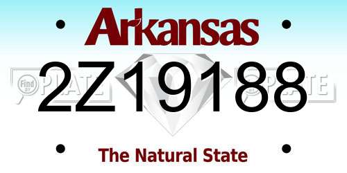2Z19188 Arkansas License Plate