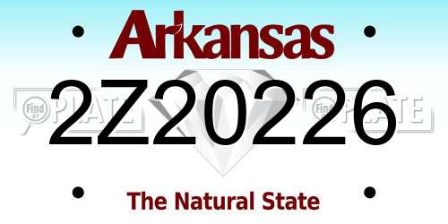 2Z20226 Arkansas License Plate