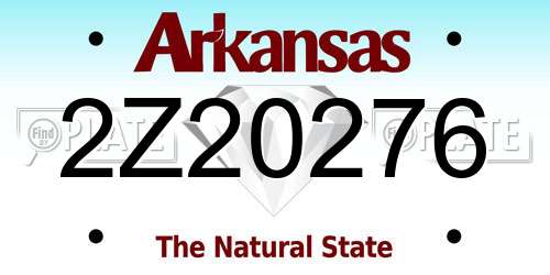 2Z20276 Arkansas License Plate