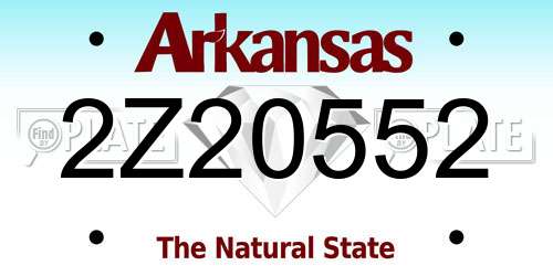 2Z20552 Arkansas License Plate