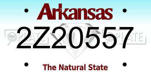 2Z20557 Arkansas License Plate
