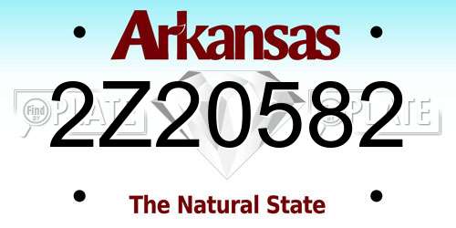 2Z20582 Arkansas License Plate