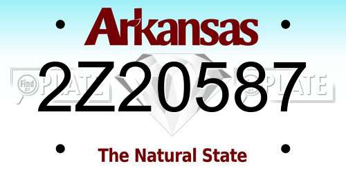 2Z20587 Arkansas License Plate