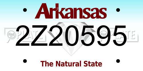2Z20595 Arkansas License Plate